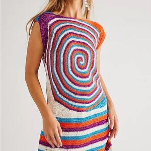 SOLD Colorful Spiral Knit Dress